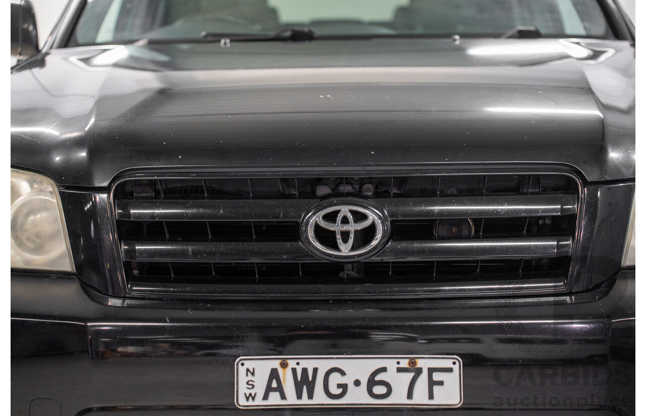 1/2005 Toyota Kluger CVX (AWD) MCU28R Upgrade 4d Wagon Black V6 3.3L