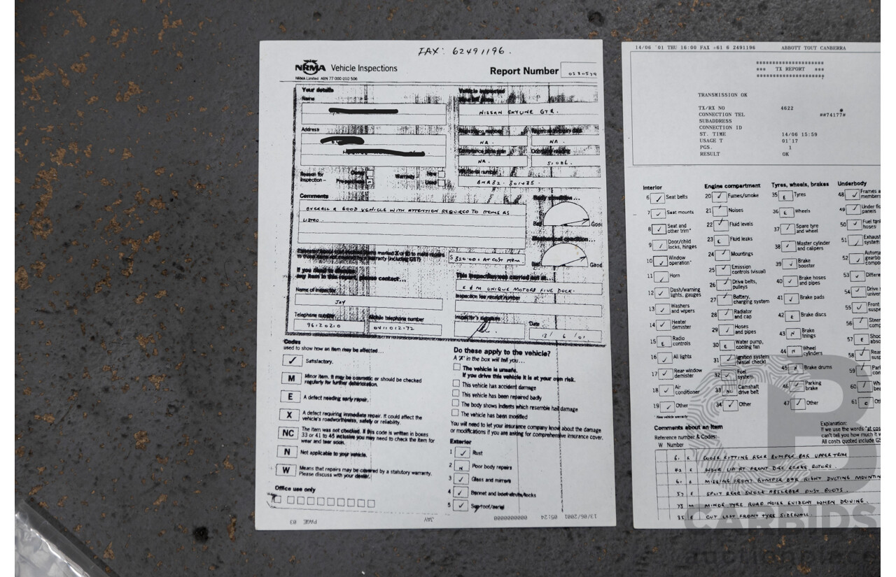 3/1993 Nissan Skyline R32 GT-R BNR32 Series 3 2d Coupe KL0 Spark Silver Metallic Twin Turbo 2.6L - 06/2001 Import