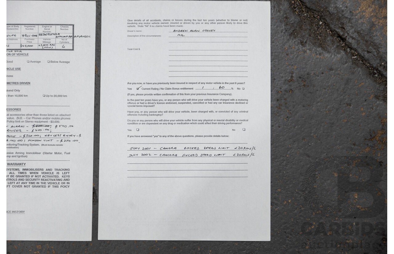 3/1993 Nissan Skyline R32 GT-R BNR32 Series 3 2d Coupe KL0 Spark Silver Metallic Twin Turbo 2.6L - 06/2001 Import