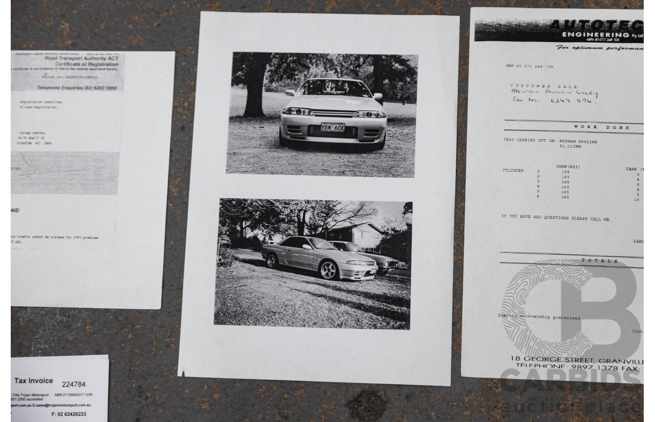 3/1993 Nissan Skyline R32 GT-R BNR32 Series 3 2d Coupe KL0 Spark Silver Metallic Twin Turbo 2.6L - 06/2001 Import