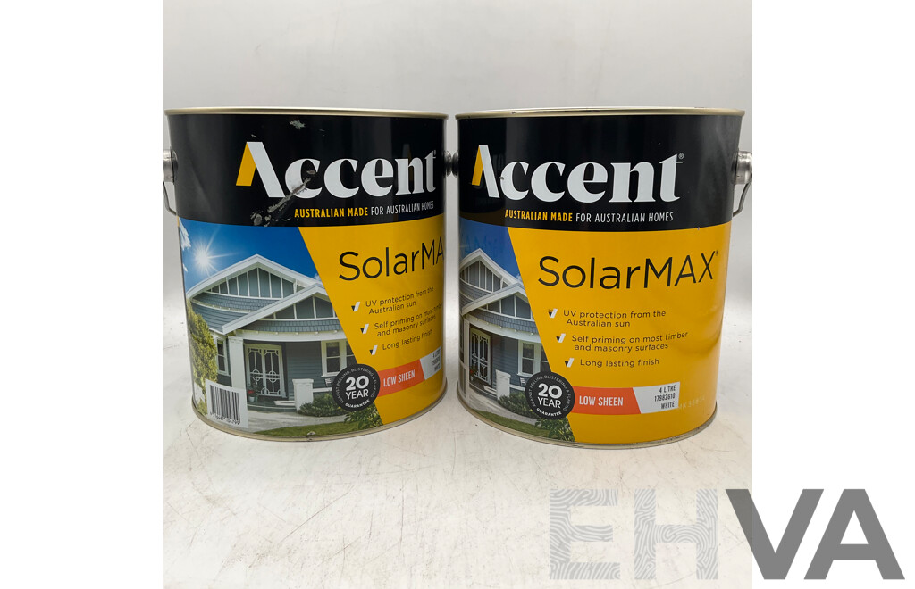 ACCENT SolarMAX Low Sheen White 4L - Lot of 2