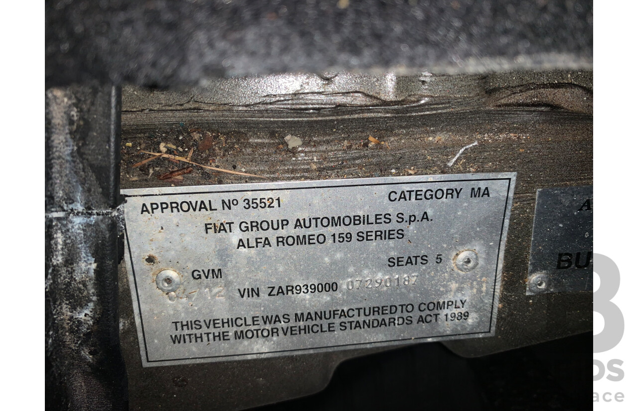 04/2012 Alfa Romeo 159 Sportwagon 2.4 JTD Ti MY11 4d Wagon Black Turbo Diesel 2.4L