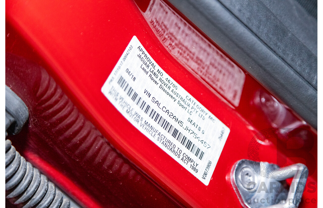 4/2018 Land Rover Discovery Sport TD4 HSE 132kw LC (AWD) MY18 4d Wagon Firenze Red Metallic Turbo Diesel 2.0L
