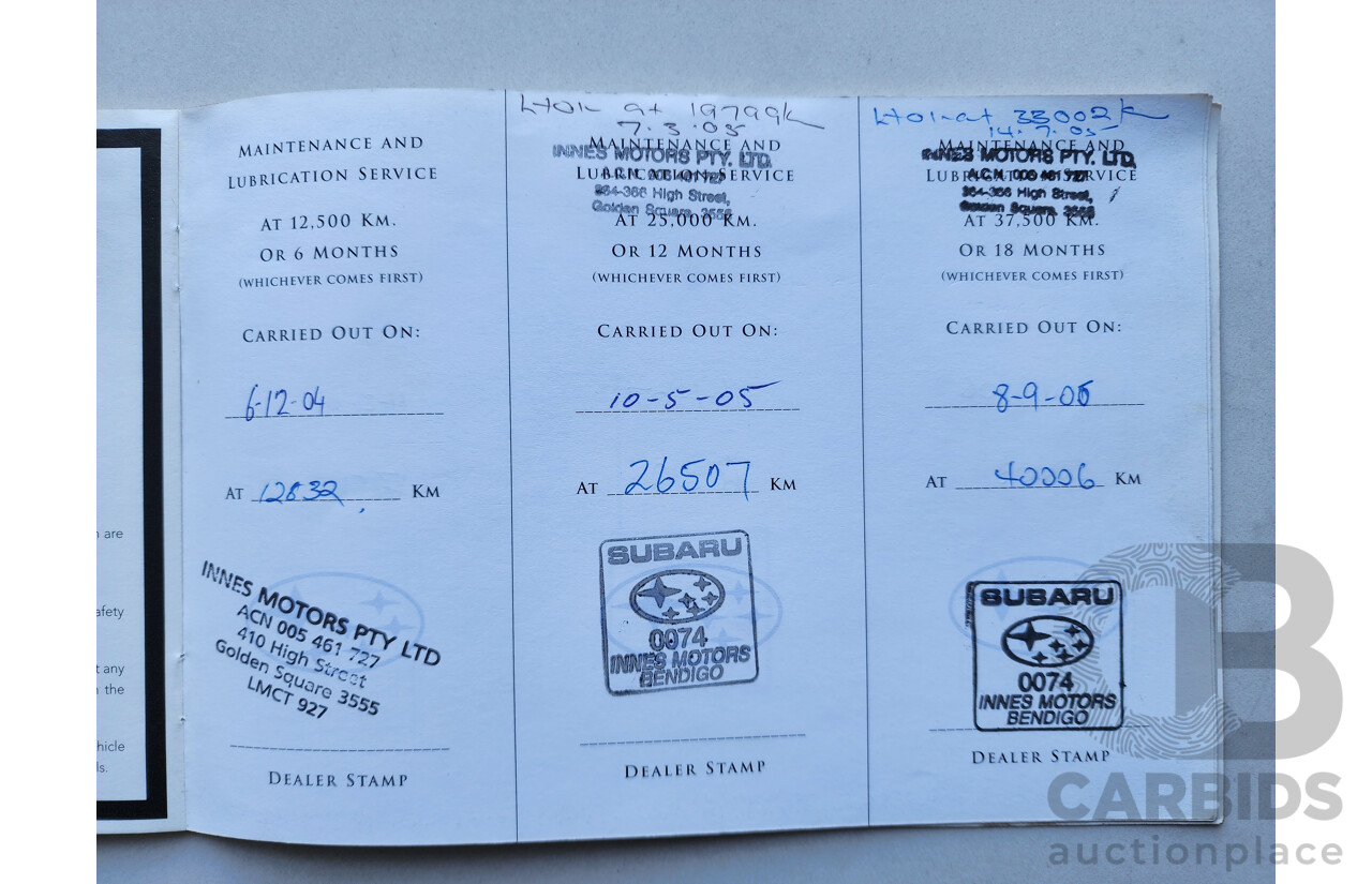 07/2004 Subaru Forester X AWD MY04 4D Wagon Blue 2.5L