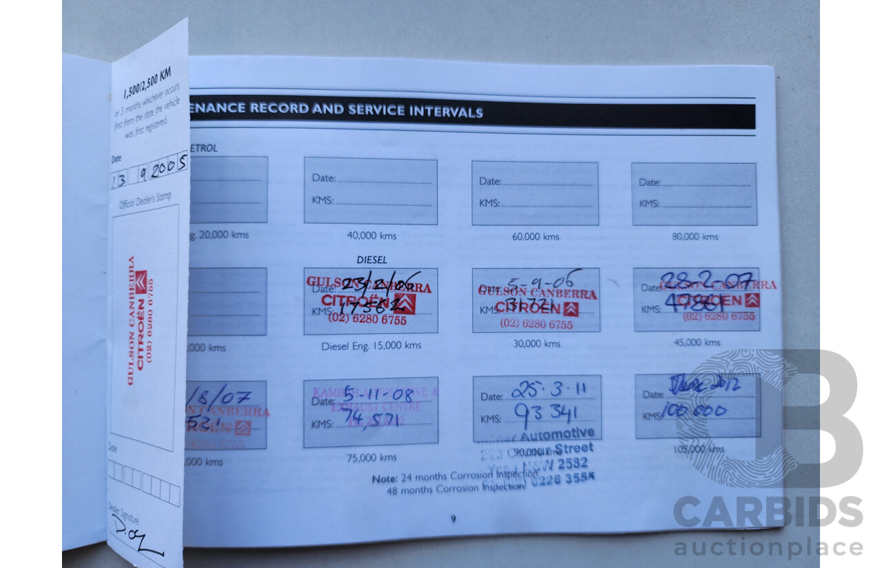 6/2005 Citroen C5 4d Sedan Silver Or Chrome 2.0L