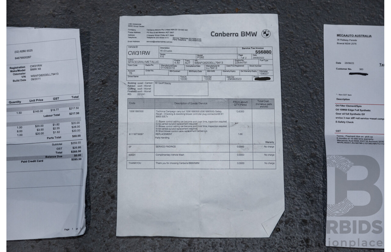 9/2011 BMW X6 Xdrive 50i (AWD) E71 MY11 4d Coupe Space Grey Metallic Twin Turbo V8 4.4L