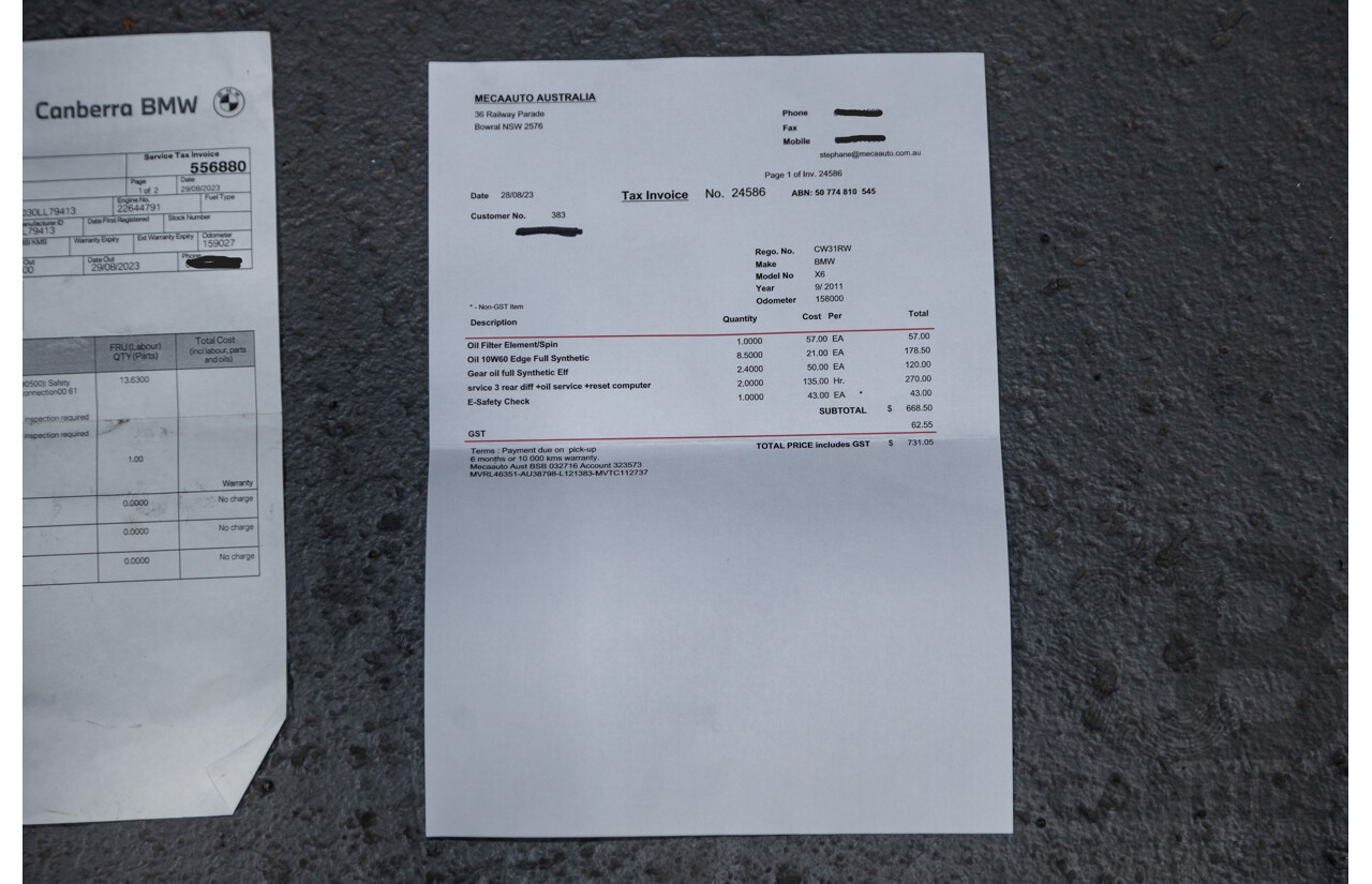 9/2011 BMW X6 Xdrive 50i (AWD) E71 MY11 4d Coupe Space Grey Metallic Twin Turbo V8 4.4L