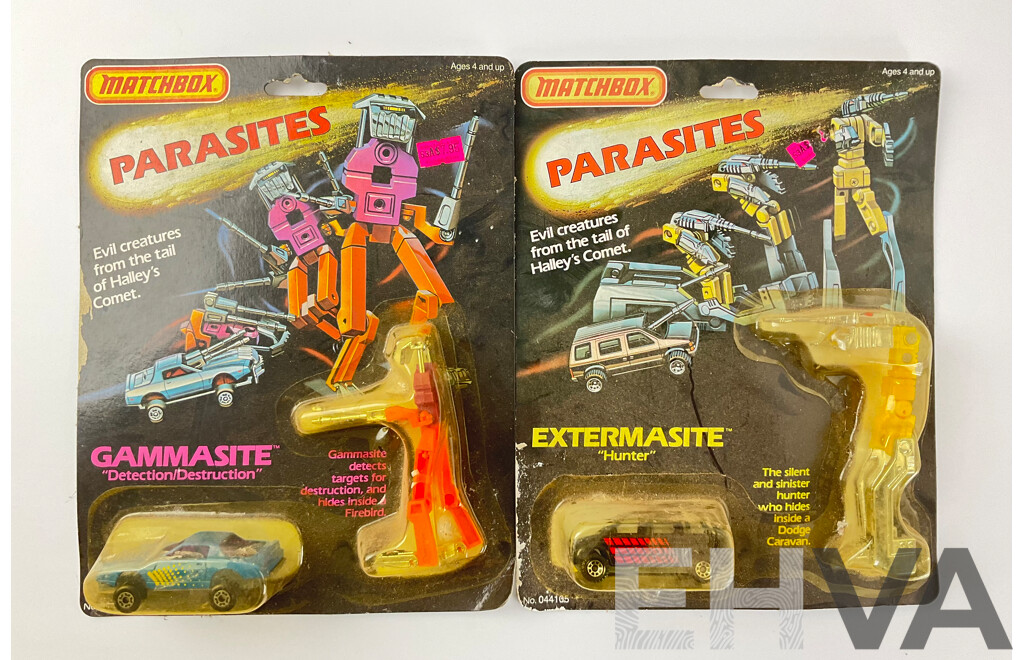 1980's Matchbox Parasites Including Extermaste Hunter and Gammasite Detection/Destruction in Original Packaging