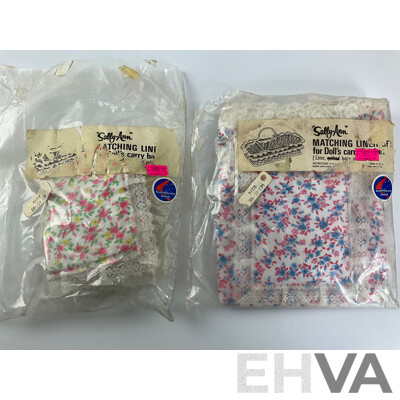 Vintage Sally Ann Doll with Matching Linen Set and Daiya Kitchen Sink in Original Boxes