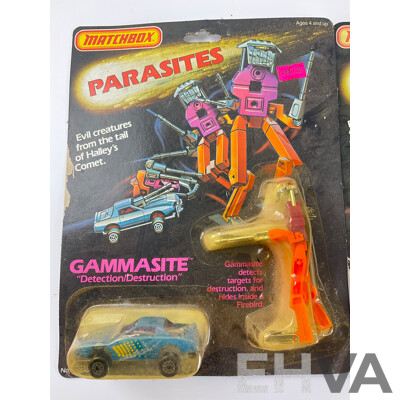 1980's Matchbox Parasites Including Extermaste Hunter and Gammasite Detection/Destruction in Original Packaging