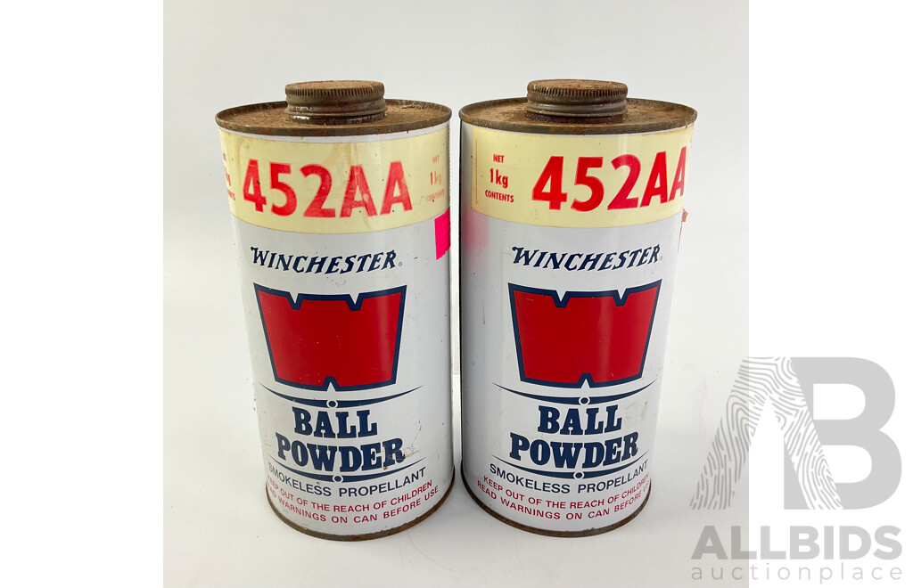 Two Vintage Winchester Ball Powder Tins