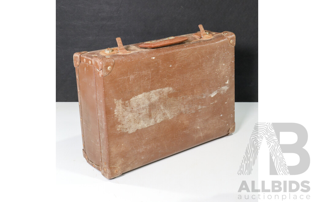 Vintage Suitcase Filled with Childrens Books Including Nine Early Enid Blyton Titles