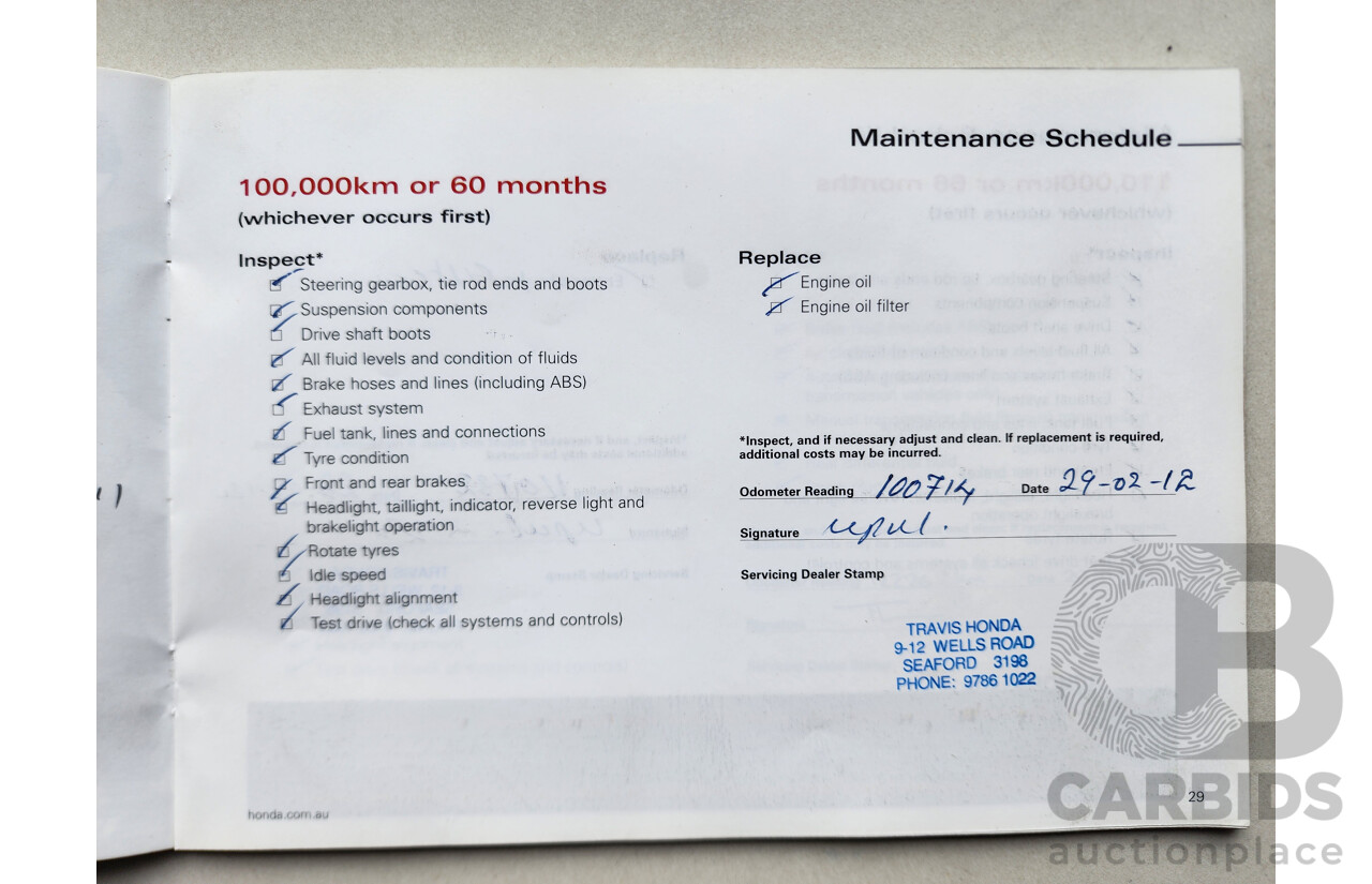 8/2006 Honda CRV (4x4) Sport 2005 UPGRADE 4d Wagon Gold 2.4L