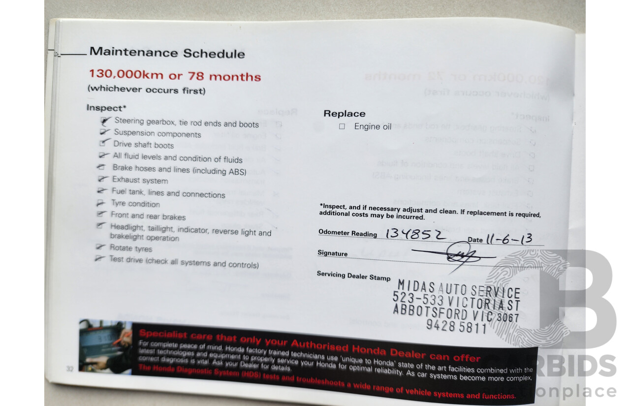 8/2006 Honda CRV (4x4) Sport 2005 UPGRADE 4d Wagon Gold 2.4L