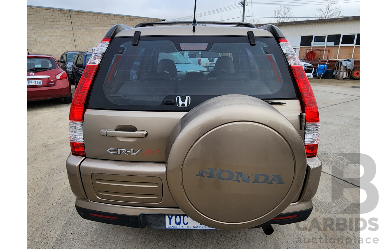 8/2006 Honda CRV (4x4) Sport 2005 UPGRADE 4d Wagon Gold 2.4L