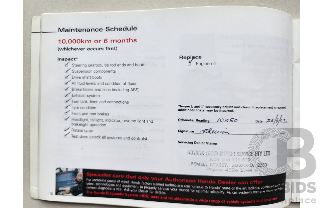 8/2006 Honda CRV (4x4) Sport 2005 UPGRADE 4d Wagon Gold 2.4L