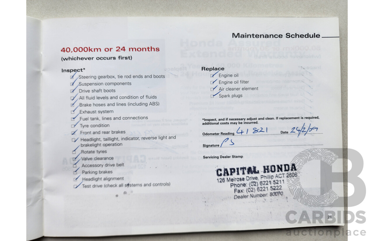 8/2006 Honda CRV (4x4) Sport 2005 UPGRADE 4d Wagon Gold 2.4L