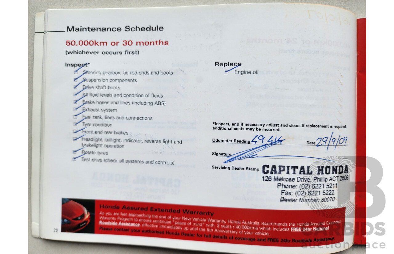 8/2006 Honda CRV (4x4) Sport 2005 UPGRADE 4d Wagon Gold 2.4L