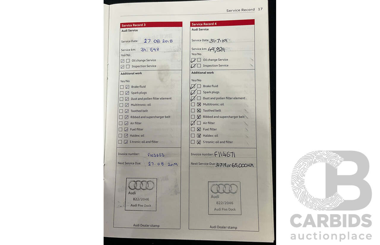 9/2015 Audi Q5 2.0 TFSI Quattro (AWD) 8R MY16 4d Wagon Moonlight Blue Metallic Turbo 2.0L