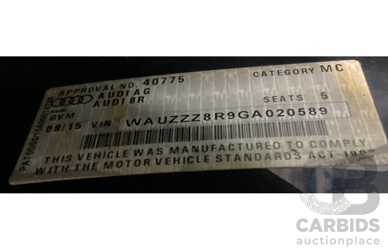 9/2015 Audi Q5 2.0 TFSI Quattro (AWD) 8R MY16 4d Wagon Moonlight Blue Metallic Turbo 2.0L