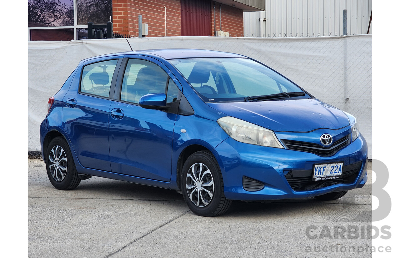 6/2012 Toyota Yaris YR NCP130R 3d Hatchback Blue 1.3L