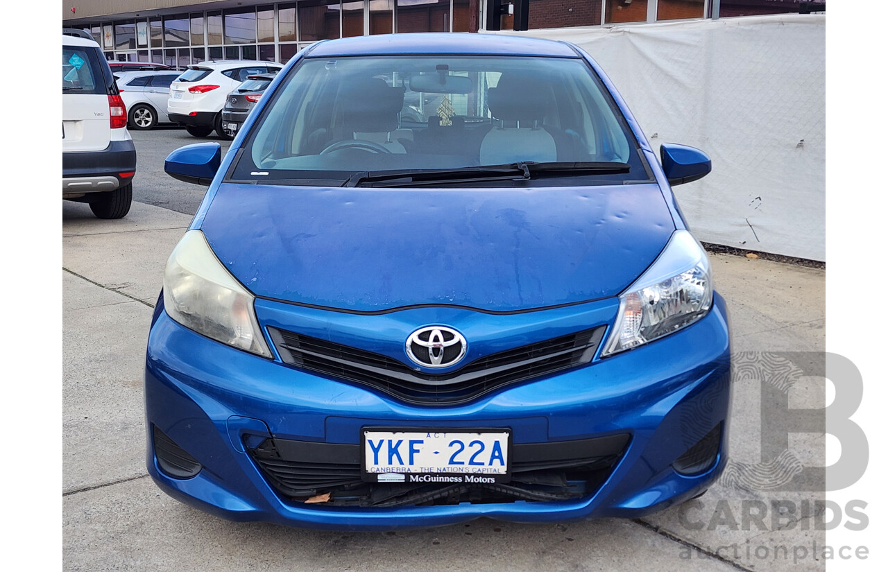 6/2012 Toyota Yaris YR NCP130R 3d Hatchback Blue 1.3L