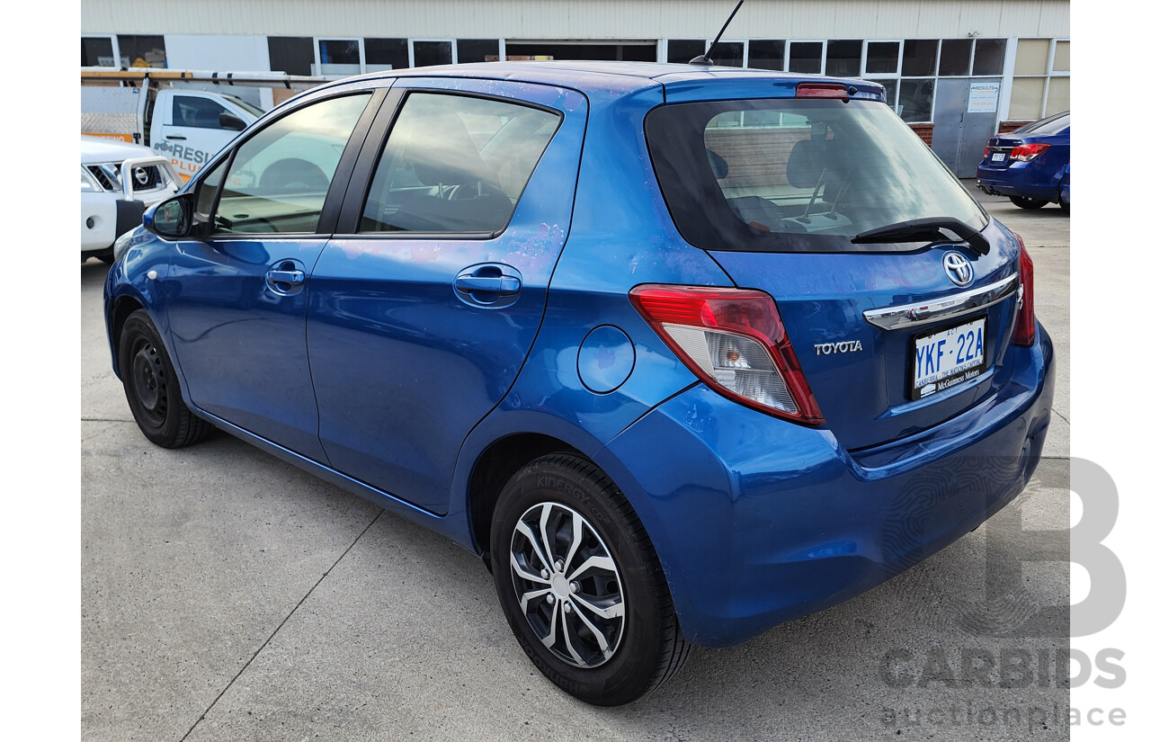 6/2012 Toyota Yaris YR NCP130R 3d Hatchback Blue 1.3L