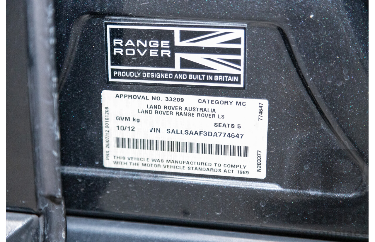 10/2012 Land Rover Range Rover Sport 3.0 SDV6 HSE Luxury (4x4) MY12 4d Wagon Causeway Grey Metallic Twin Turbo Diesel 3.0L