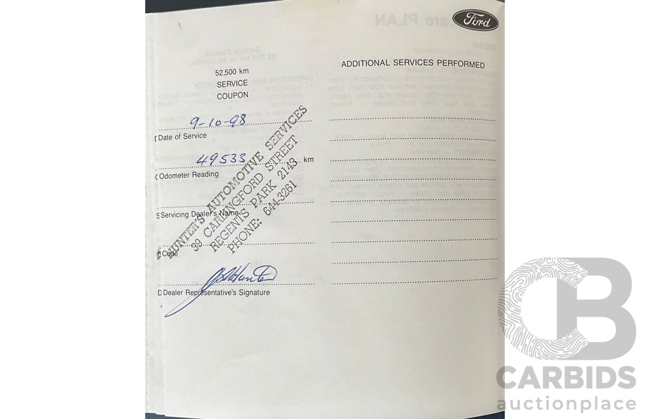 7/1990 Ford Telstar TX5 GHIA AV 5d Hatchback Jeans Blue 2.2L