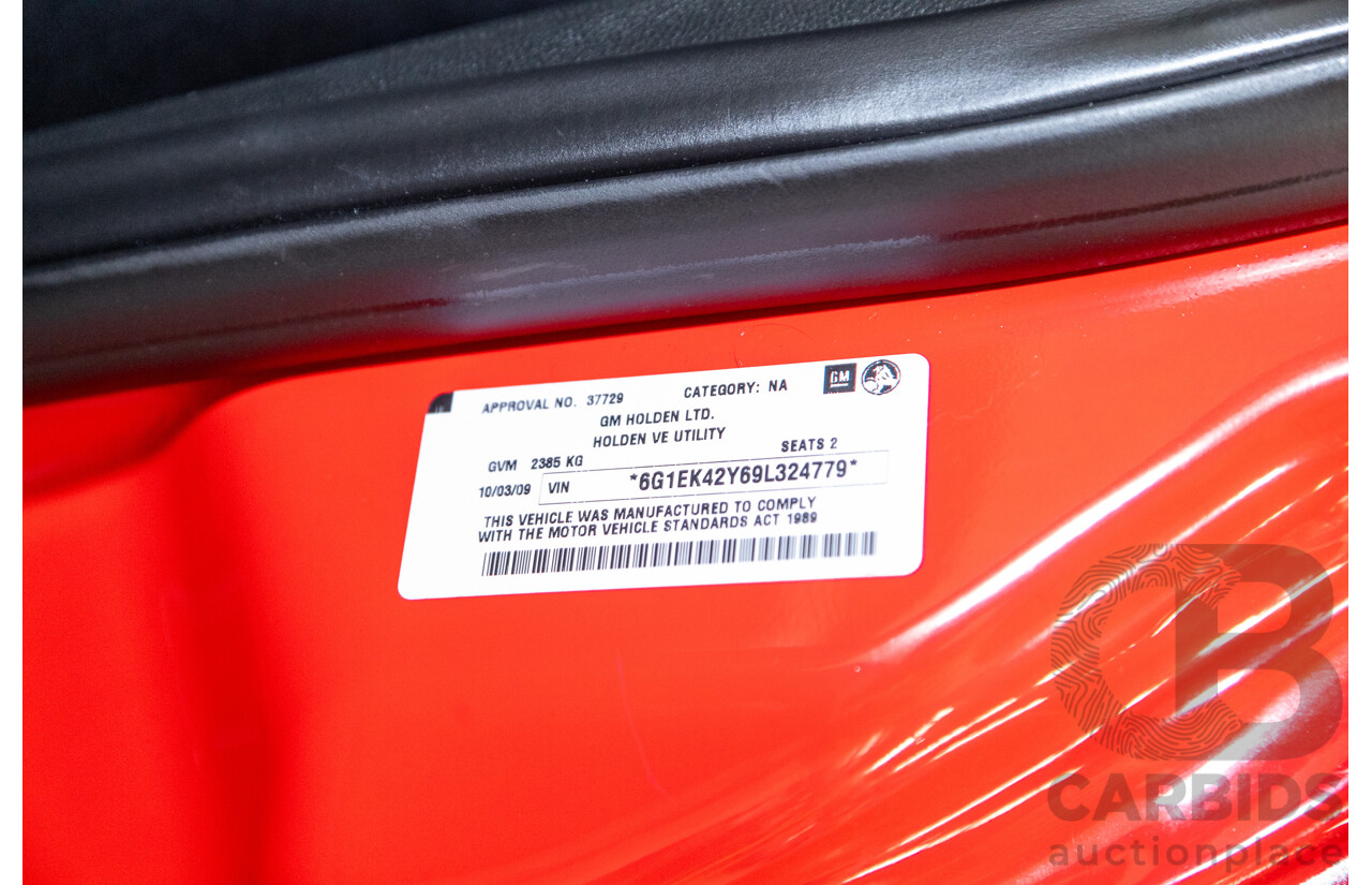 3/2009 Holden Commodore Ute SS VE MY09.5 Utility Red Hot V8 6.0L