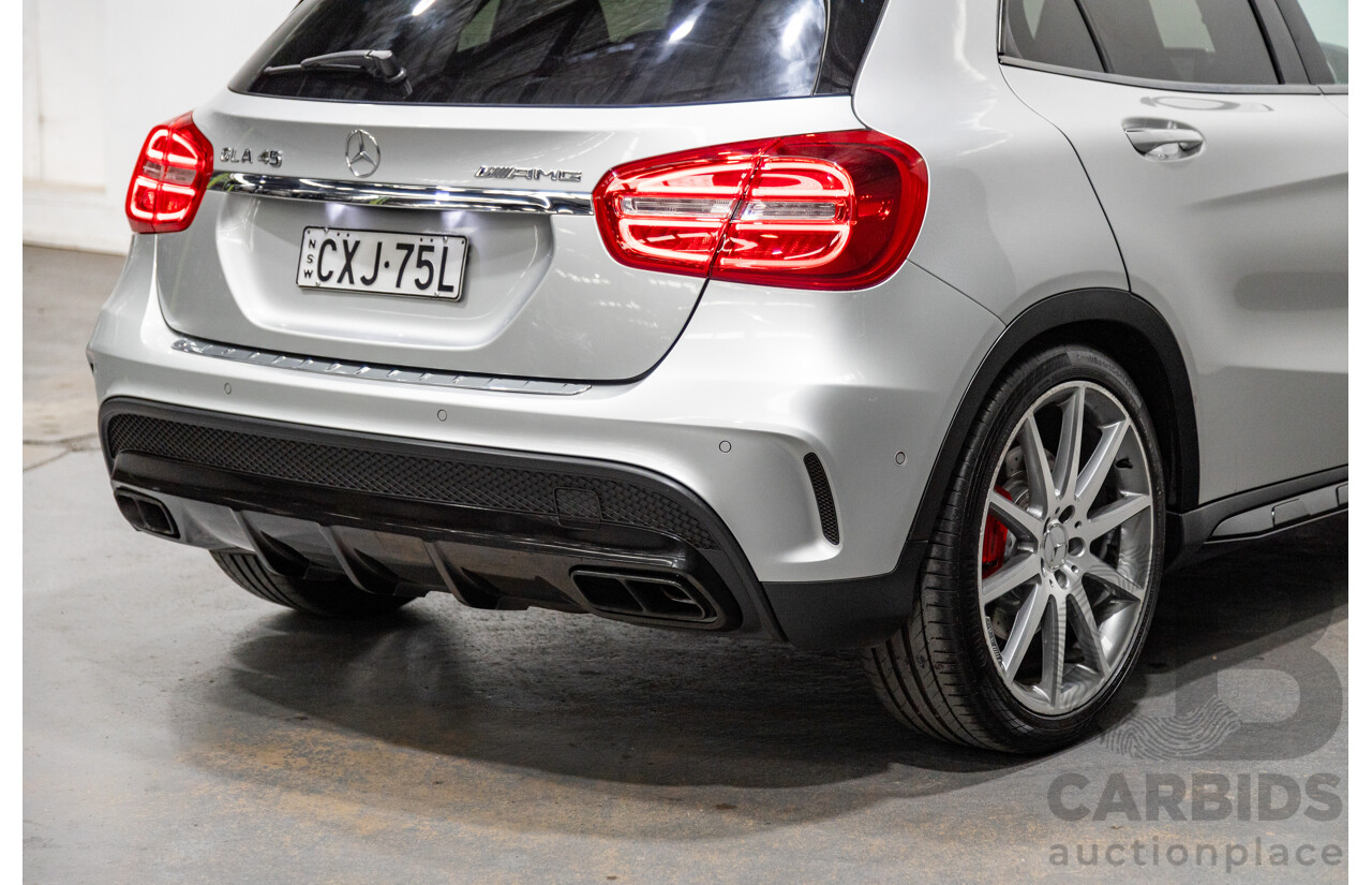 2/2015 Mercedes Benz GLA45 AMG 4matic (AWD) X156 MY15 4d Wagon Polar Silver Metallic Turbo 2.0L