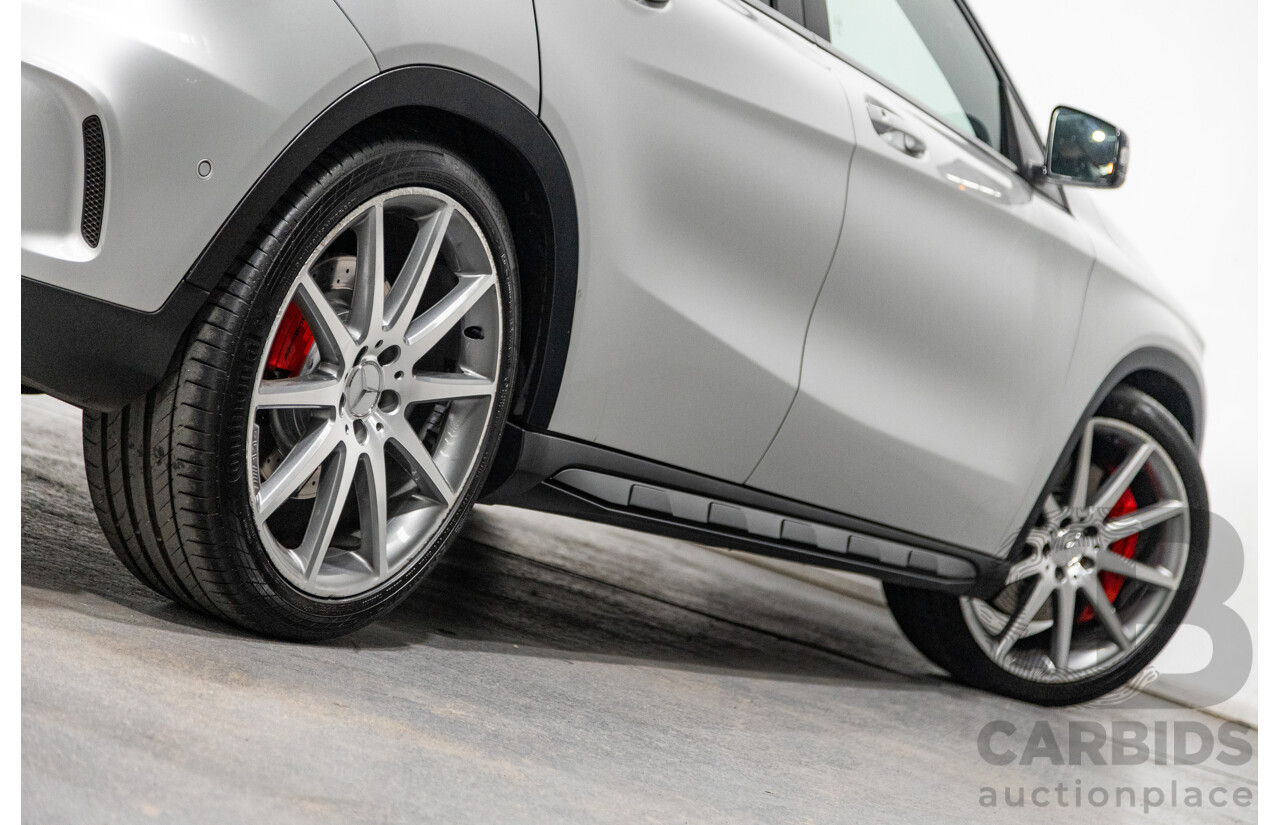 2/2015 Mercedes Benz GLA45 AMG 4matic (AWD) X156 MY15 4d Wagon Polar Silver Metallic Turbo 2.0L