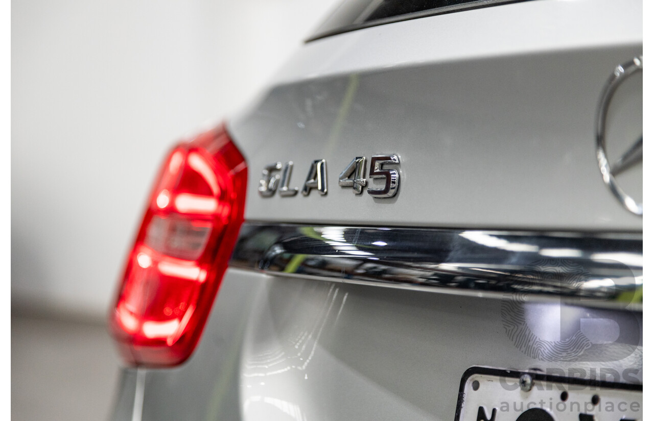 2/2015 Mercedes Benz GLA45 AMG 4matic (AWD) X156 MY15 4d Wagon Polar Silver Metallic Turbo 2.0L