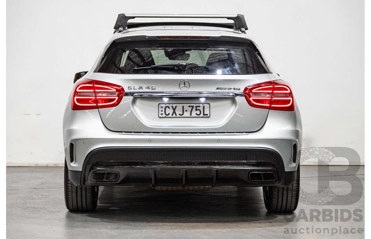 2/2015 Mercedes Benz GLA45 AMG 4matic (AWD) X156 MY15 4d Wagon Polar Silver Metallic Turbo 2.0L