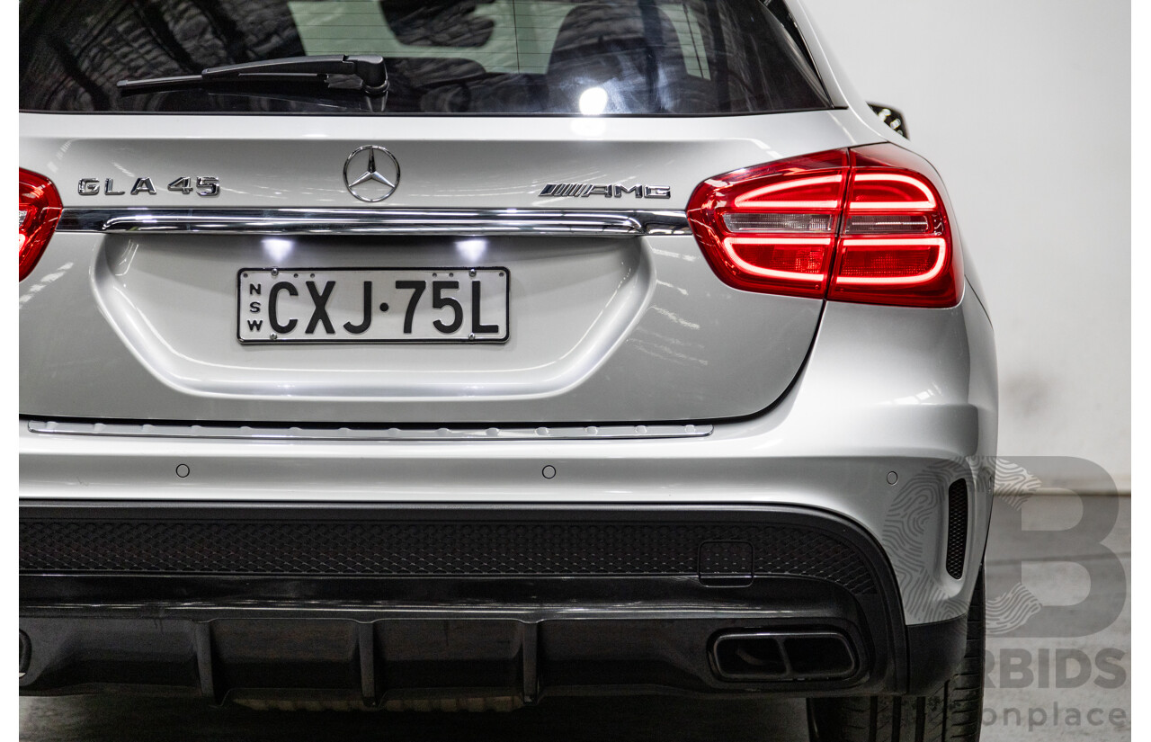 2/2015 Mercedes Benz GLA45 AMG 4matic (AWD) X156 MY15 4d Wagon Polar Silver Metallic Turbo 2.0L