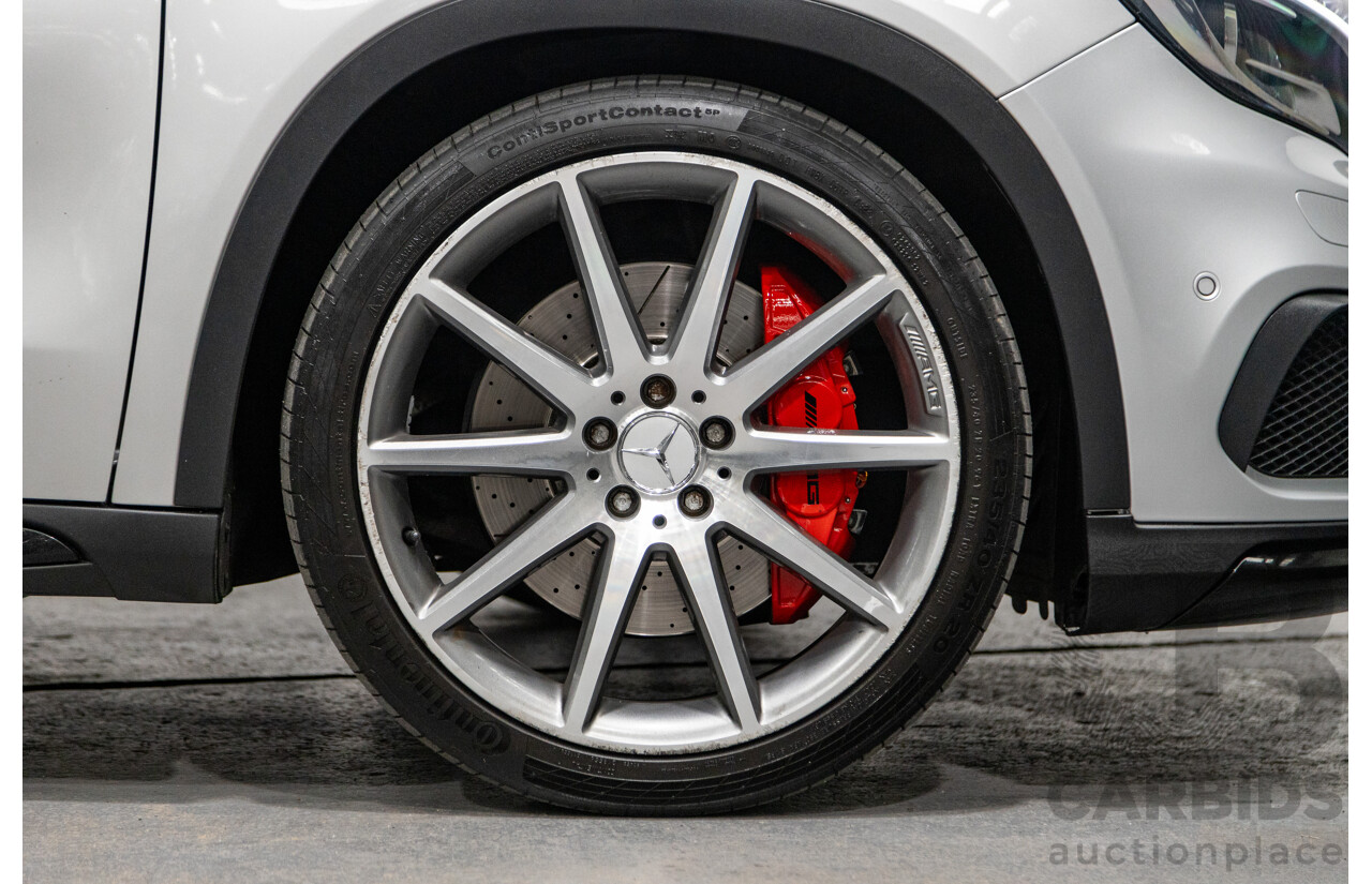 2/2015 Mercedes Benz GLA45 AMG 4matic (AWD) X156 MY15 4d Wagon Polar Silver Metallic Turbo 2.0L
