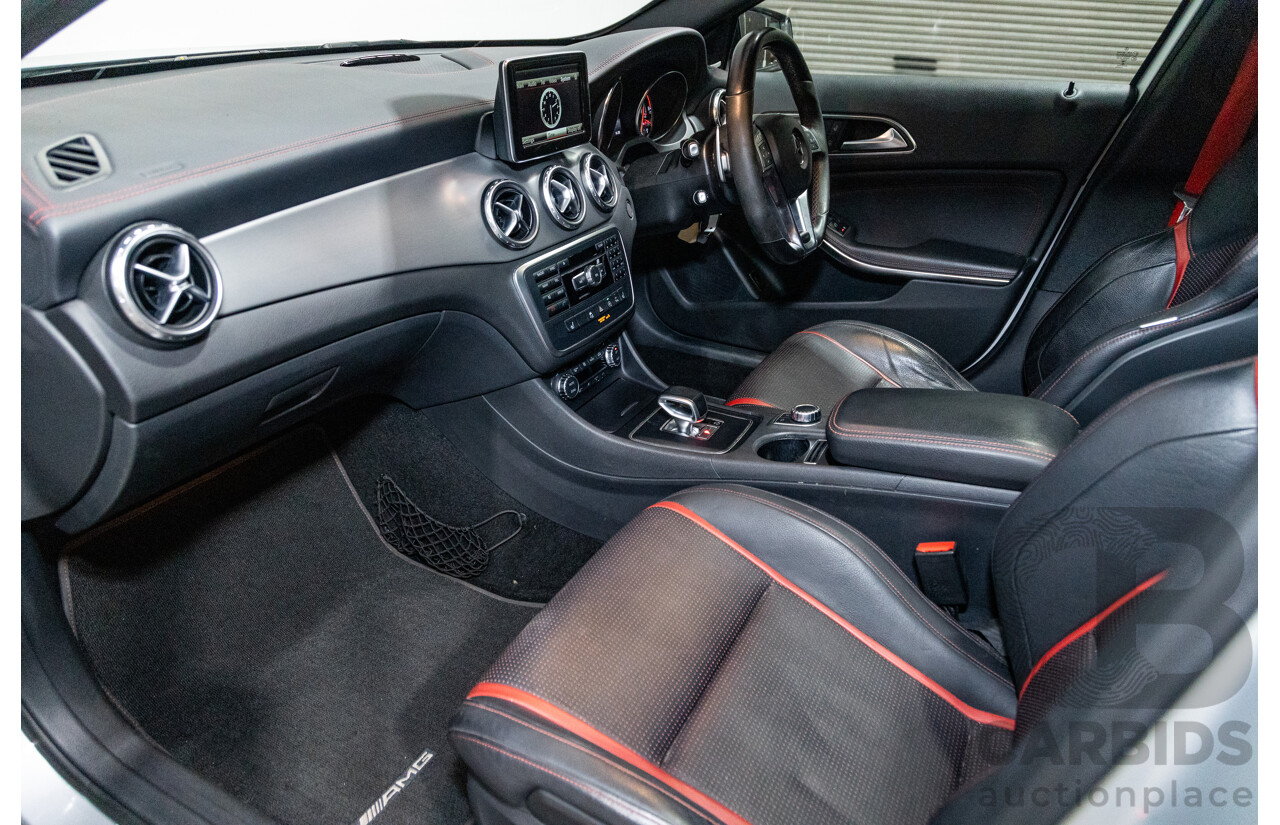 2/2015 Mercedes Benz GLA45 AMG 4matic (AWD) X156 MY15 4d Wagon Polar Silver Metallic Turbo 2.0L