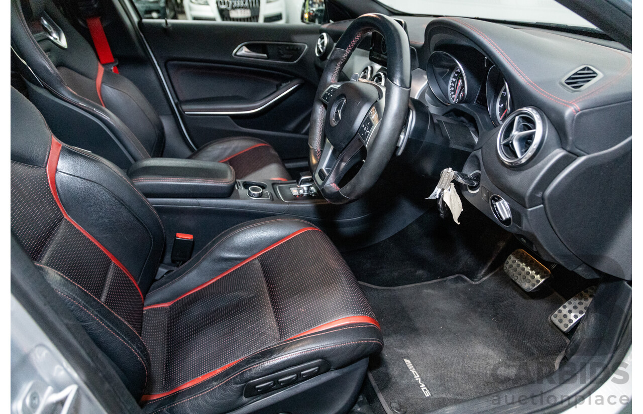 2/2015 Mercedes Benz GLA45 AMG 4matic (AWD) X156 MY15 4d Wagon Polar Silver Metallic Turbo 2.0L