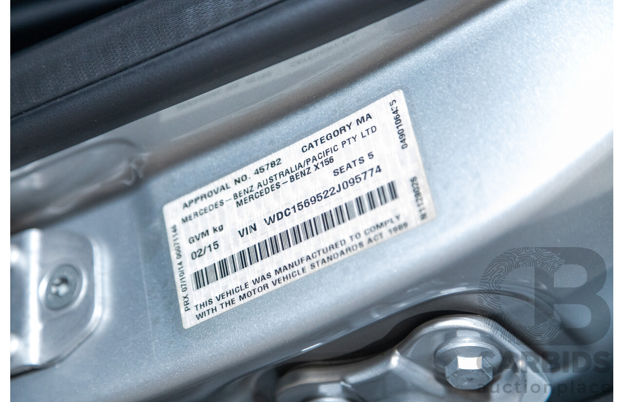 2/2015 Mercedes Benz GLA45 AMG 4matic (AWD) X156 MY15 4d Wagon Polar Silver Metallic Turbo 2.0L