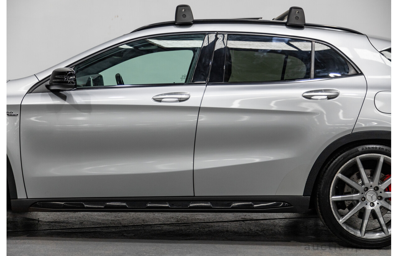 2/2015 Mercedes Benz GLA45 AMG 4matic (AWD) X156 MY15 4d Wagon Polar Silver Metallic Turbo 2.0L