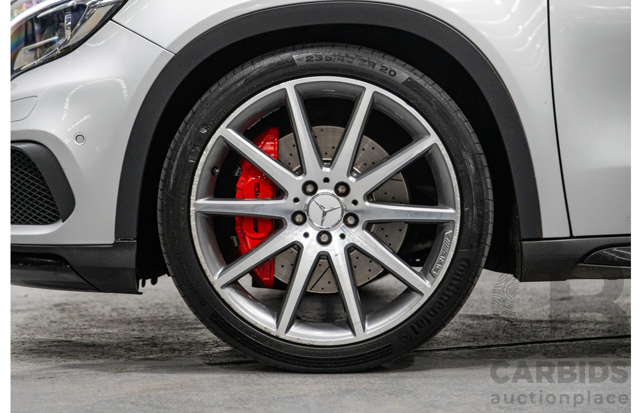2/2015 Mercedes Benz GLA45 AMG 4matic (AWD) X156 MY15 4d Wagon Polar Silver Metallic Turbo 2.0L