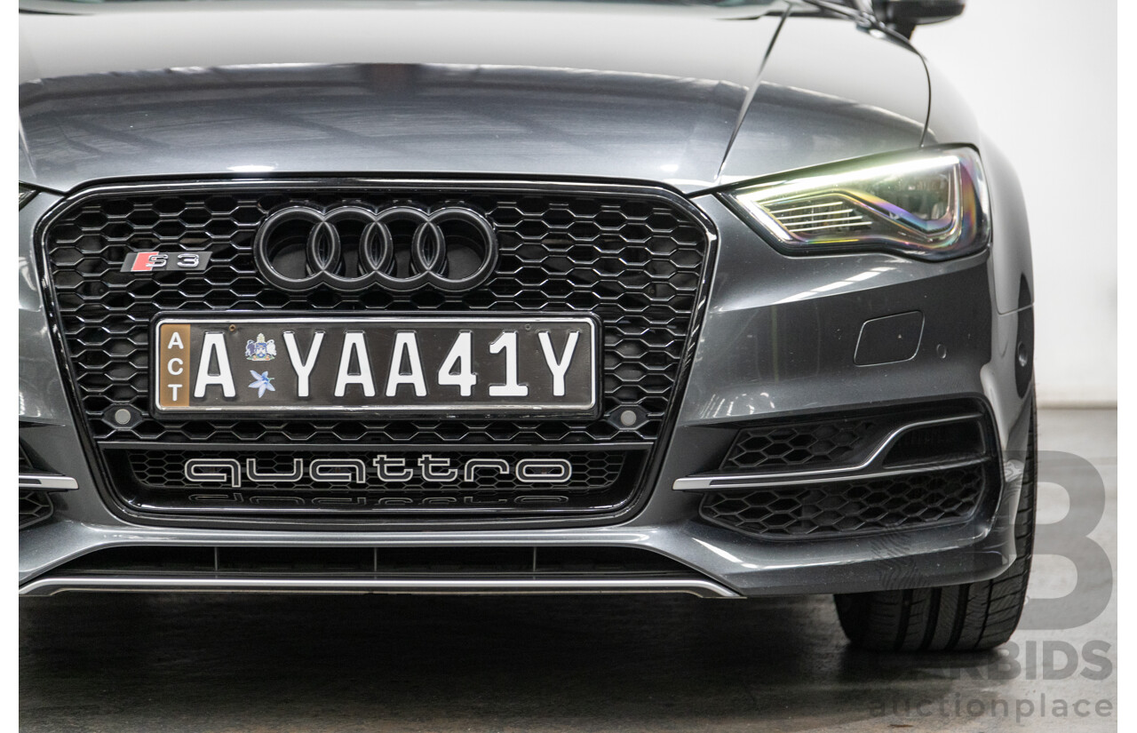 7/2015 Audi S3 2.0 TFSI Quattro (AWD) 8V MY15 4d Sedan Daytona Grey Turbo 2.0L