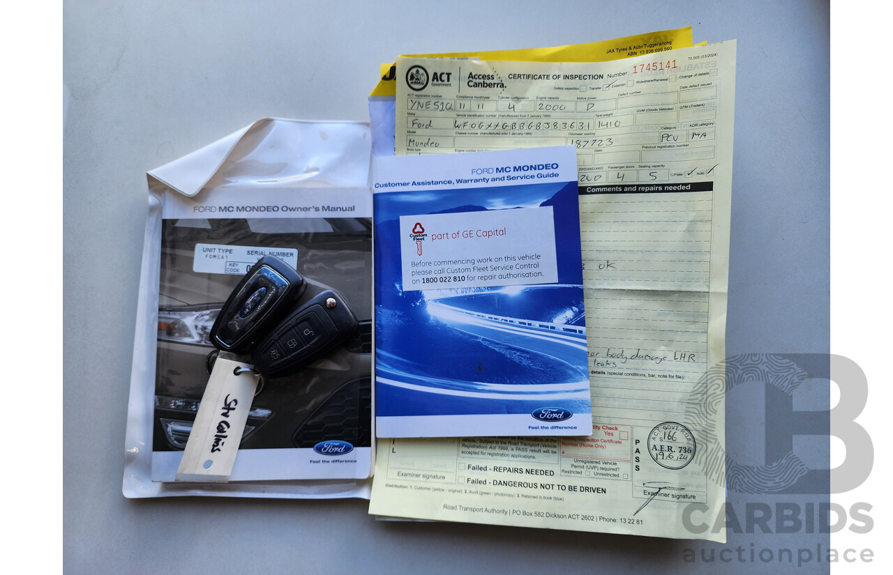 11/2011 Ford Mondeo LX TDCi MC 4d Wagon White 2.0L