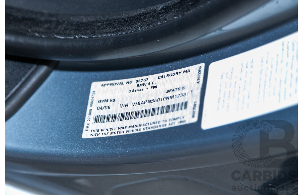 4/2009 BMW 320i Executive E90 MY09 4d Sedan Bluewater Metallic 2.0L