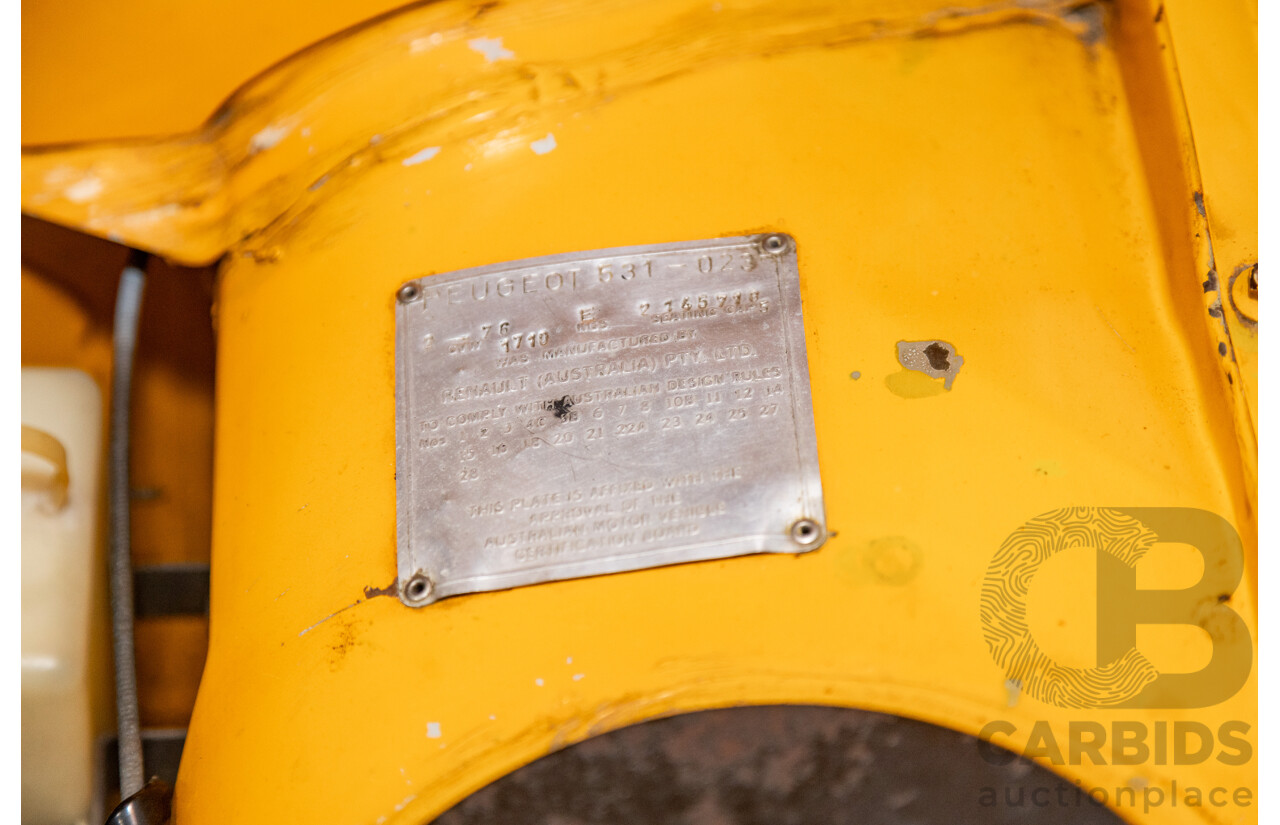 2/1976 Peugeot 504 GL 4d Sedan Yellow 2.0L