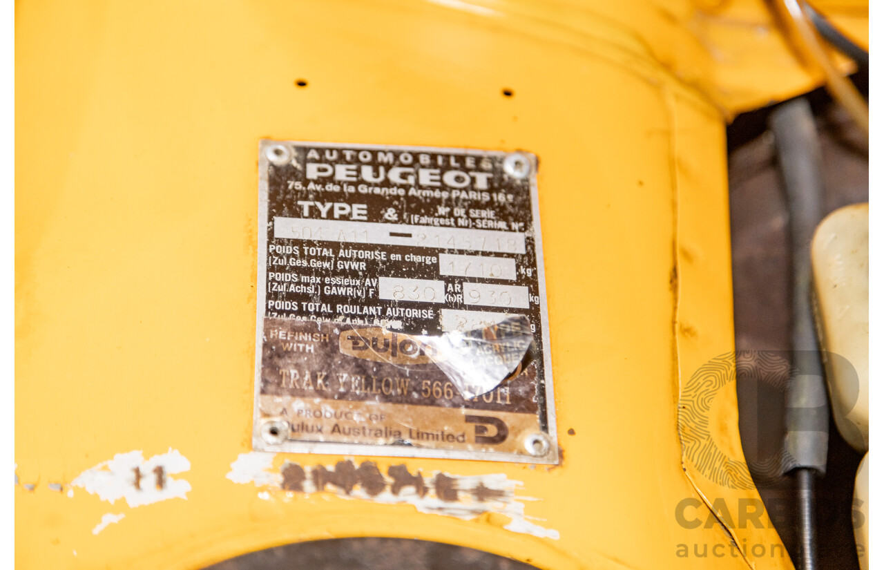 2/1976 Peugeot 504 GL 4d Sedan Yellow 2.0L