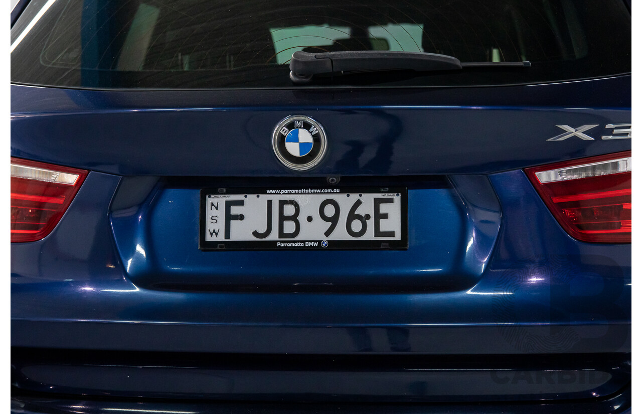 12/2011 BMW X3 Xdrive 20d (AWD) F25 4d Wagon Deep Sea Blue Metallic Turbo Diesel 2.0L