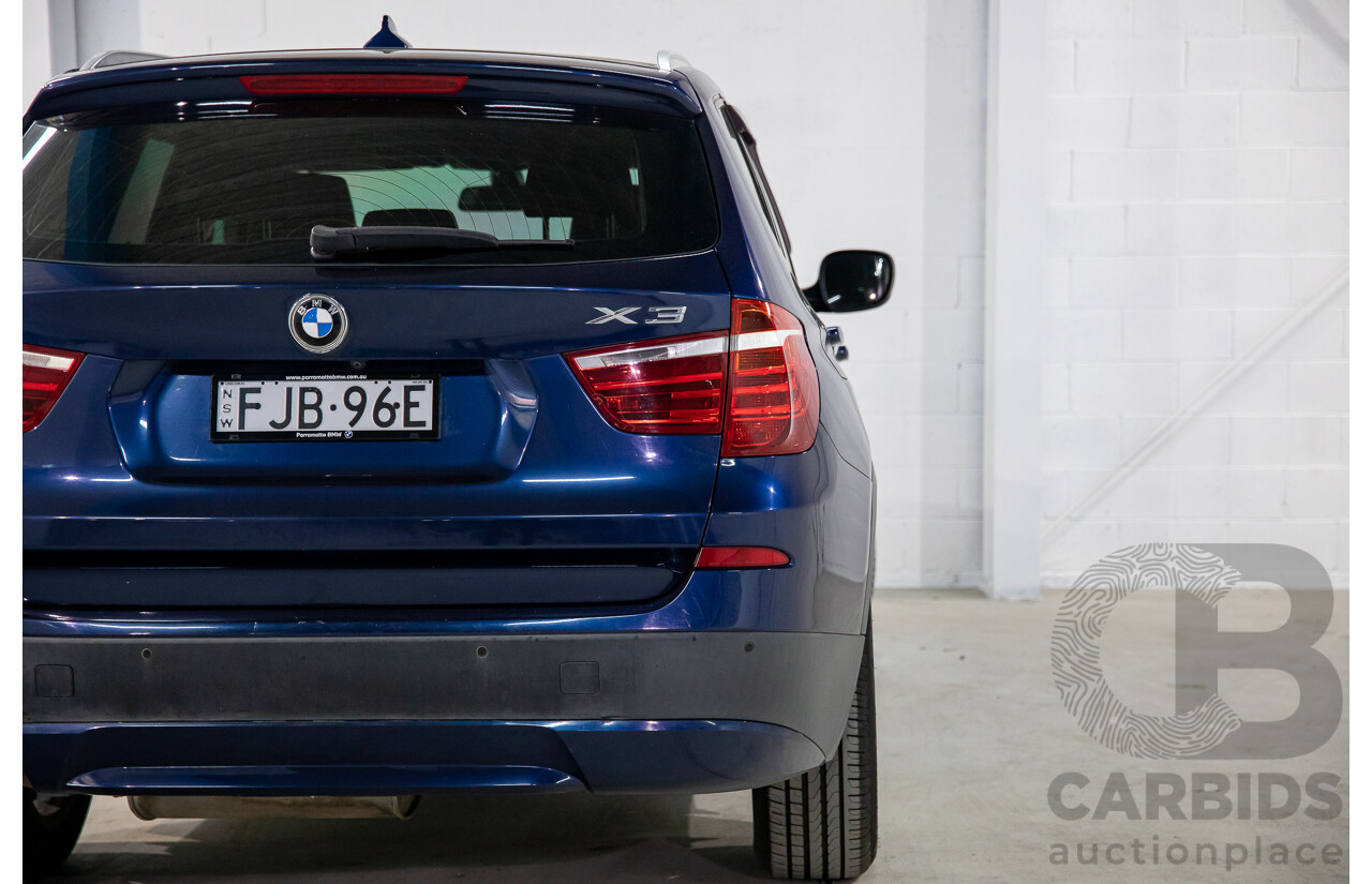 12/2011 BMW X3 Xdrive 20d (AWD) F25 4d Wagon Deep Sea Blue Metallic Turbo Diesel 2.0L