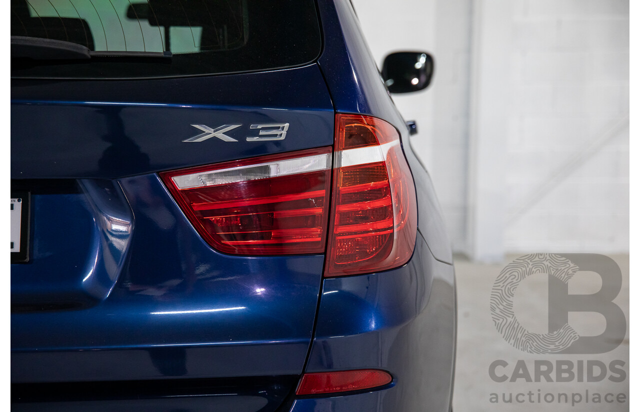 12/2011 BMW X3 Xdrive 20d (AWD) F25 4d Wagon Deep Sea Blue Metallic Turbo Diesel 2.0L