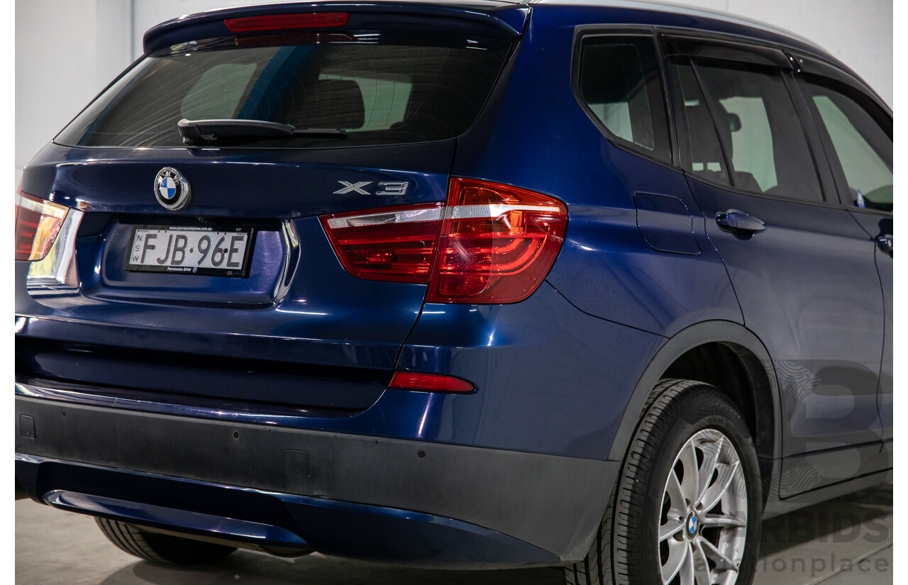 12/2011 BMW X3 Xdrive 20d (AWD) F25 4d Wagon Deep Sea Blue Metallic Turbo Diesel 2.0L